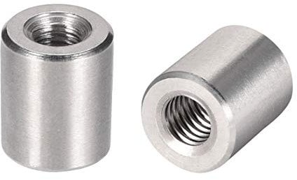 sourcing map Round Connector Nuts, M5x12mm Height Sleeve Rod bar Stud Nut Stainless Steel 304, Pack of 10