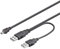 PremiumCord Cavo di Alimentazione USB 3.0 a Y, Mini USB B Maschio a 2X USB A Maschio, Cavo Dati Ad Alta velocità Fino a 480mbit/s, Colore Nero, Lunghezza 0,5m