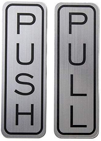 Burning desire 304 Grade Stainless Steel Premium Push/Pull Set Door Vertical Sign 5 x 1.5 inch Stylish (Pack of 1)