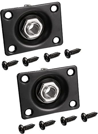 sourcing map 1/4 Inch 6.35mm Guitar Mono Output Jack Plate Input Socket for Electric Guitar, Black 2pcs
