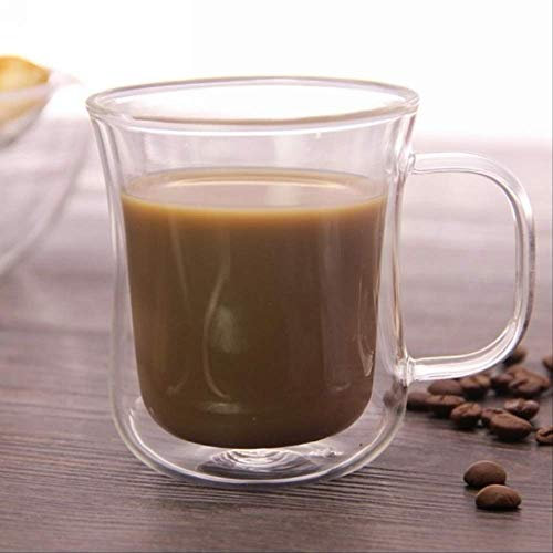 BAJIE Coffee Cup250 Ml Creative Mugs Cup Vasos de Doble Pared para café Tazas de Doble Fondo para Leche Vasos de Vino para Bebidas Alcohol Drinker 250 Ml Transparente