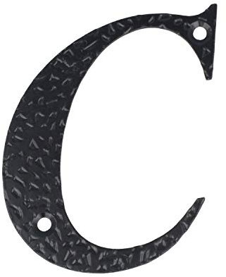 Numeri civici 0-9 lettere A-H rivestiti in nero, numeri civici da parete, numeri da parete, numeri per porte da camera stile rustico effetto ferro battuto, Nero