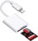 Lightning to SD TF Card Reader for Select iPhone, iPad Models (Support iOS 16 and Before), Trail Game Camera Viewer, No App Required (White)