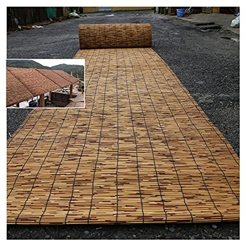 GZHENH Natürlich Geschältes Schilf Schilf Zaun, Balkongeländer Gartenzaun Windschutzscheibe Beschattung Quelle Rollo Nylonfaden Tissue Restaurant Hoteldekoration (Color : Natural, Size : 0.9x1m)