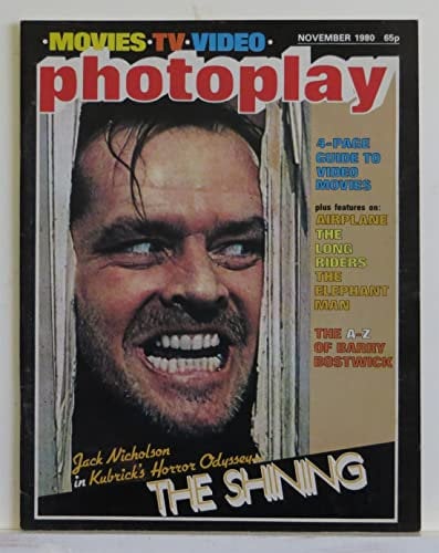 Photoplay – Film – TV – Video. November 1980 featuring ‘The Shining,’ ‘Hammer House of Horror,’ ‘The Elephant Man,’ Sylvester Stallone, John Carpenter, David Soul and lots more.