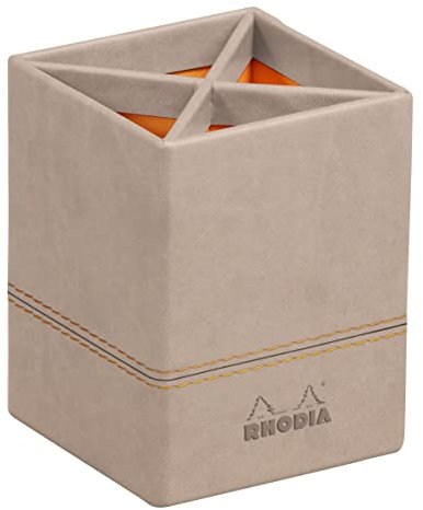 Rhodia 194529C - Stifteköcher 8x11 cm, elegant aus Kunstleder, ideal für Stifte, Pinsel & Kugelschreiber, 1 Stück, Rosenquarz