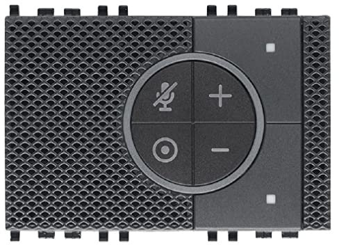 VIMAR 03975 Comando Vocale Alexa da Incasso, WiFi Integrato, Due Tasti Frontali, Retroilluminazione LED RGB, Controllo Locale, Remoto o Vocale, Grigio