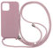 PuYu Zhe Compatible for iPhone 13 Mini Case,Silicone Crossbody Cover TPU Shell Adjustable Cord Lanyard Slim Stylish Shockproof Case-Sand Pink