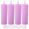 Volhoply 20oz Plastic Skinny Tumblers Bulk 4 Pack,Double Wall Tumbler with Lid and Straw,BPA Free Matte Acrylic Water Cups for Parties,DIY Gift(Purple,4 Set)