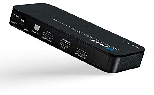 OREI 4K @ 60Hz eARC Audio-Extraktor für Nicht-eARC-Fernseher | HDMI 2.0 HDCP 2.2 Dolby Digital/DTS und Atmos, CEC und HDR10 Unterstützung (HDA-931)