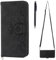 TOUCASA Kompatibel mit iPhone 14 Hülle mit Band, Handykette Handyhülle iPhone 14 (6,1 Zoll), PU Leder Flip Klappbar Magnetische Wallet Tasche Kartenfach Schutzhülle Flipcase Klapphülle (Schwarz)