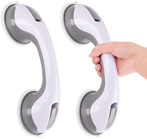 MINISOISO 2 Piezas Asidero de Baño Con Ventosa, Agarradera de Baño - sin Taladrar - Asidero de Pared para Bañera, Asideros de Bañera Portátiles para Niños y Personas Mayores