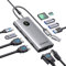 ORICO 12-in-1 Docking Station, Triple Display mit 2 HDMI 2K & VGA 1080P, Displaylink für MacBook M1/M2, 3 USB-A 3.0 Ports für 5 Gbps, USB-C PD, Ethernet, SD/TF, Audio, für Windows/Linux, Silber