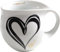 Jumbotasse Colani Tasse Kaffeebecher XXL Porzellan Herz Schwarz 600ml