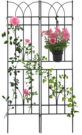 Neutype Rankgitter für den Garten, dekoratives Rankgitter, Kletterrosen, Rankgitter für den Außenbereich, Metall, Garten, Rankgitter für Kletterpflanzen, 180 x 45 cm, 2 Stück
