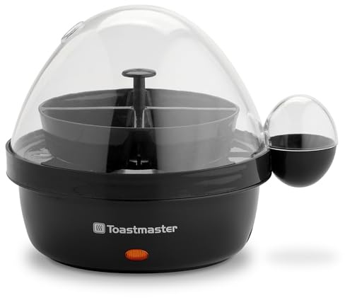 Toastmaster Rapid Electric Egg Cooker with Auto-Off - 7-Egg Capacity - For Soft, Medium & Hard Boiled Eggs - Egg Boiling Gadget with Poaching Tray