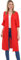 Malito - Damen Kimono - Cardigan für den Sommer - Tunika Poncho Blazer für den Alltag - Strand Party Bikini Cover Up Basic 2342 (Größe: 34-42 rot)