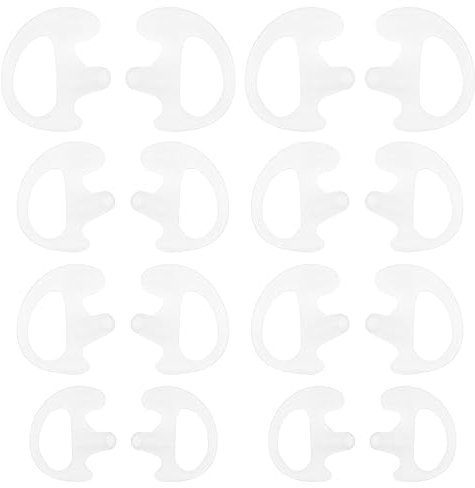 SG Store 8 Paar Otoplastik-Ohrhörer Ohrpasstück aus Silikon für Spulenrohr Audio Kits, Schallschlauch Ohreinsatz Ersatz für Linkes Und Rechtes Ohr, S/M/L, Weiß
