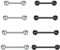 FECTAS Barres de Langue Bijoux Piercing 14G 12mm 14mm 16mm 18mm Acier Inoxydable Argent Noir