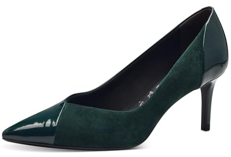 Tamaris Zapatos de Salón para Mujer, Tacón de Aguja, Cómodos, Verde, 36 EU