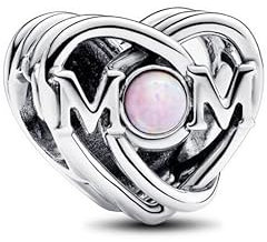PHCLASY Always Mom Charm Duo für Armbänder Halsketten und europäische Schlange Kette aus Sterling Silber,Geschenk zum Muttertag für Frauen