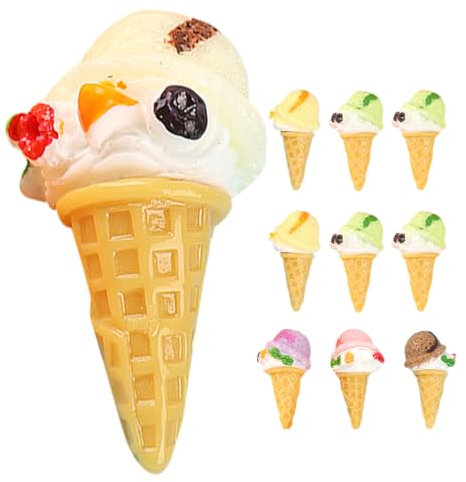 HEMOTON 12St Simulations-EIS gefälschter Kuchen Eistütenspielzeug Zubehör für Kaffeebars Schlüsselanhänger Zubehör realistisches EIS multifunktionales gefälschtes EIS