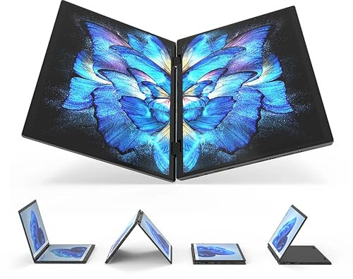 KingnovyPC 10.5 inch Dual Screen Laptop Touchscreen IPS Tablet PC N95 Quad-Core 16G RAM 1TB SSD Notebook Computer with Stylus Pen, 2*Type-C/2*USB3.0/HDMI