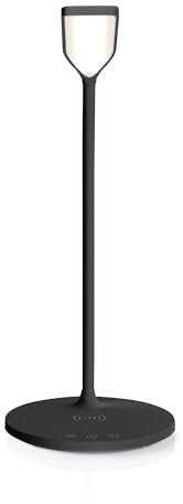 NEDIS LED-Lampe mit Wireless-Ladegerät - DimmSchalter - LED/Qi - 15 W - mit Dimmung - Kaltweiss/Naturweiss/Warmweiss - 2700-6500 K, Black