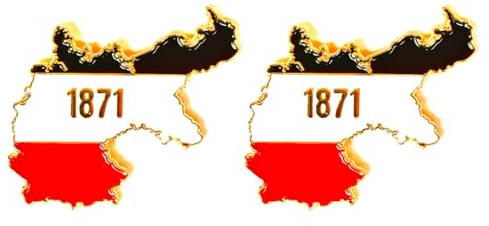 Pin Landkarte Deutsches Reich, Deutschland, Kaiserreich mit Jahreszahl 1871, goldfarbene Umrandung, 2er Set
