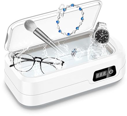 Ultrasonic Cleaner, 48000Hz Jewellery Cleaner Cleaner 640ML Clean Pod with LED Digital Display One-Touch Operation and 4 Time Modes