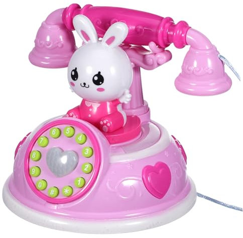 GARVALON Giocattolo Telefonico Simulato Per Ragazzo Ragazza Telefono Retro Plastica Per Gioco Di Ruolo Giocattolo Educativo Per Sviluppo Parentale Rosa