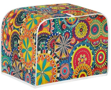 Micoklinlin Cover for 4 Slice Double Slot Toaster with Side Pocket Innovative Toaster Cover for Kitchen Toaster Accessory Protective Case for Most 4 Extra Wide Toast Slots