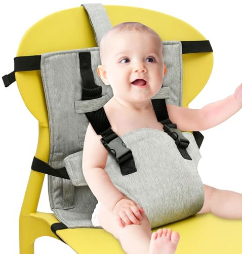 Baby Sitz Gurt 63 * 30 cm für Kinder von 6 Monaten bis etwa 3 Jahren Tripp Trapp Gurt Polyester Oxford-Stoff 3 Höhenverstellbare Sicherheitsgurte 21 Zoll Rückenkissen Sitzverkleinerer für Hochstuhl