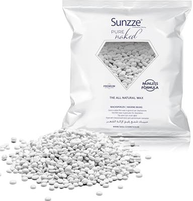 Sunzze Pure Naked Wachsperlen für sanfte Enthaarung, Empfindliche Haut, Kolophonium-frei, Allergenfrei, 1 kg