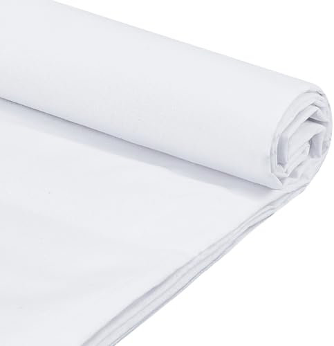 PH PandaHall 2.7m Weißer Baumwollstoff 1.1m breit 100% Baumwollstoff als Meterware Stickerei Quilting Musselin Stoff Leinenstoff für Nähen Material Kleidung Stoff Handwerk