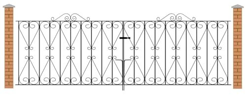 Regent Scroll Metal Garden Driveway Gates Galvanised Wrought Iron Style Swing Gate (2743mm (9ft) Gap X 914mm High RDZP16)