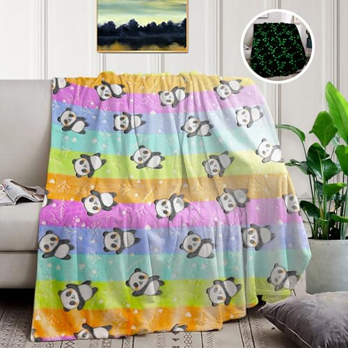 Kuscheldecke Kinder,Panda Decke Kuscheldecke, Einhorn Geschenke für mädchen Super Weiche und Warme Decke(Panda, 150x200 cm)