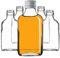 KADAX Lot de 10 petites bouteilles en verre de 100 ml avec bouchon à vis, bouteilles vides à remplir, mini bouteilles de liqueur, bouteilles d'alcool (blanc)