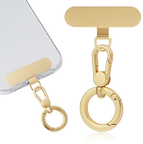 LEIBOCHAO Colgante para Móvil Giratorio 360° de Acero Inoxidable con Anillo de Metal - Gancho Universal para Teléfonos, Compatible con la Mayoría de Fundas
