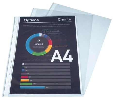 Exacompta 500 punched pockets Premium PP grained 8/100 mm clear