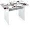 duehome | Mesa Consola Desplegable, Mesa Auxiliar o de Cocina, Modelo Verti, Acabado en Blanco Artik y Gris Cemento, Medidas: 120 cm (Ancho) x 73,5 cm (Alto) x 70 cm (Fondo)