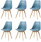 Uderkiny Lot de 6 chaises de salle à manger - Chaises scandinaves avec pieds en bois massif - Design nordique ergonomique - Idéales pour salle à manger, salon, cuisine, chambre à coucher (vert foncé