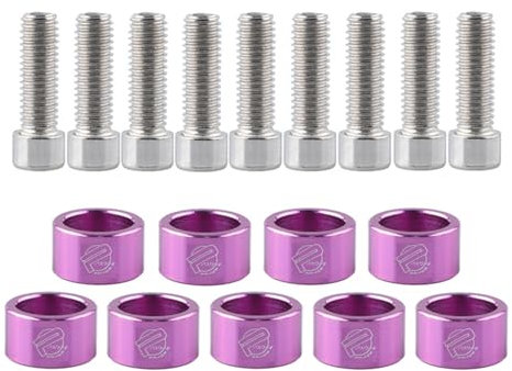Qcbuegof Paquete De 9 Separaciones De Motor Tubo De Escape Header Tazas Perno De Aluminio Tubo De Escape Header Divisor Tornillos Y Arandelas Para Vehículos Tornillos Resistente Al Calor Conjunto