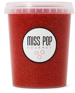 Miss Pop Gourmet - Azúcar de colores para palomitas | 1 kg | 5 colores (rojo, azul, verde, amarillo y naranja) (Rojo)