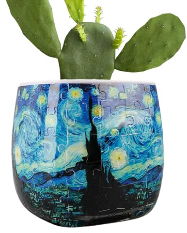 Spizummp 3D-Puzzle-Pflanzgefäß, 3D-Puzzle-Vasen für Kinder und Erwachsene, dekorative Kunst-Handwerks-Vase, Heimdekoration, Blumentöpfe, niedlicher Indoor-Pflanzentopf, Kunst und Handwerk