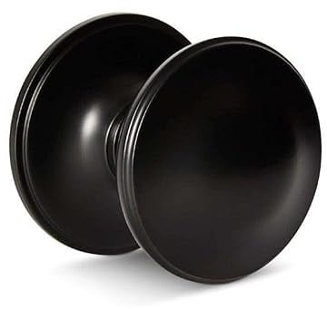 Designer Levers Ringed Centre Door Knob, Matte Black | Suitable for interior and exterior doors; fixings included; 70mm; zinc construction; crafted with a classic ringed profile.