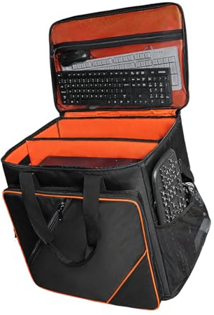 Whoasyst Large Capacity Computer Bag with Shockproof Padding for 24-27 Inch Monitors & PCs Large Capacity Computer Transport Bag