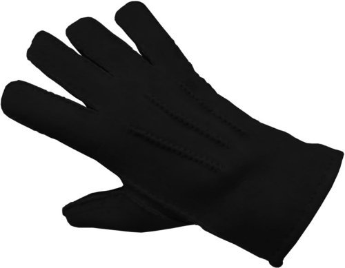 Reissner Lammfelle warme Merino Lammfell Finger Handschuhe für Damen und Herren HDS-FINGER1-XS-SCH schwarz XS (Handumfang 15cm)