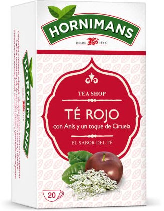 Hornimans Té Rojo con Anís y un toque de Ciruela 100% Natural | 20 bolsitas | Con Teína