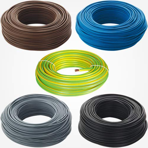 Cable individual 1 núcleo marrón campo eléctrico 6 mm 50 metros